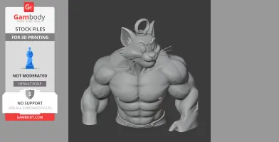 Tom Cat Hulk Ring Figure - Mashup Figure STL