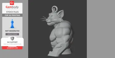 Tom Cat Hulk Ring Figure - Mashup Figure STL