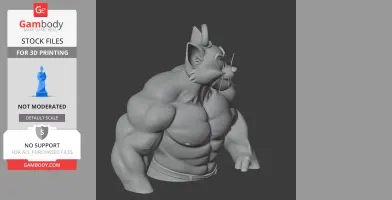 Tom Cat Hulk Ring Figure - Mashup Figure STL