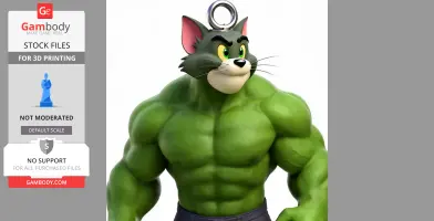 Tom Cat Hulk Ring Figure - Mashup Figure STL