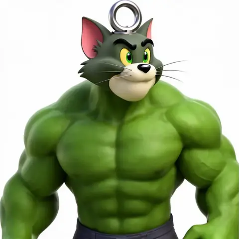Tom Cat Hulk Ring Figure - Mashup Figure STL