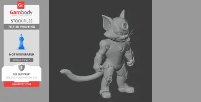 Tom Cat Iron Man Ring Figure - Mashup Figure STL