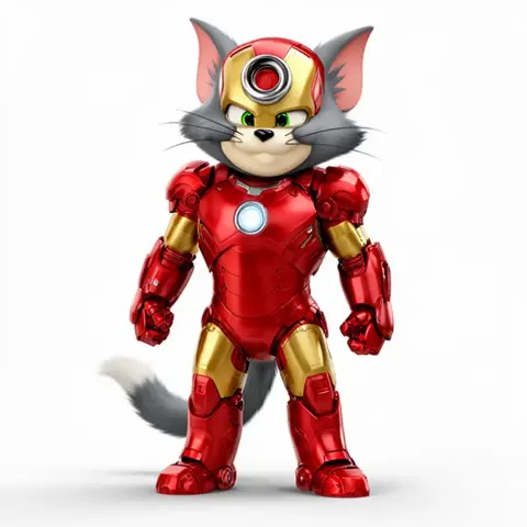 Tom Cat Iron Man Ring Figure - Mashup Figure STL