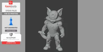 Tom Cat Iron Man Ring Figure - Mashup Figure STL