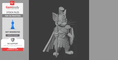 Tom Cat Leonidas Ring Figure - Mashup Figure STL