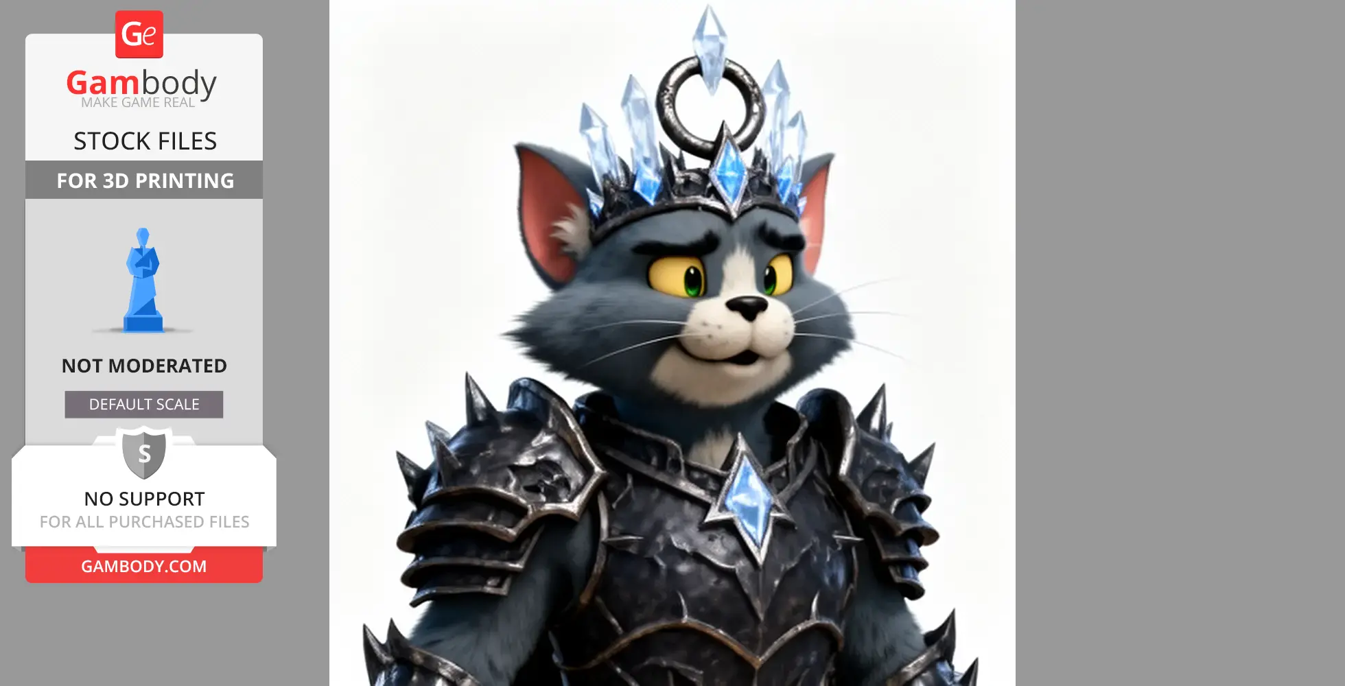 Tom Cat Lich King Ring Figure - Mashup Figure STL