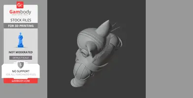 3D model of a cartoon cat in Mandalorian armor, featuring detailed ears and helmet.