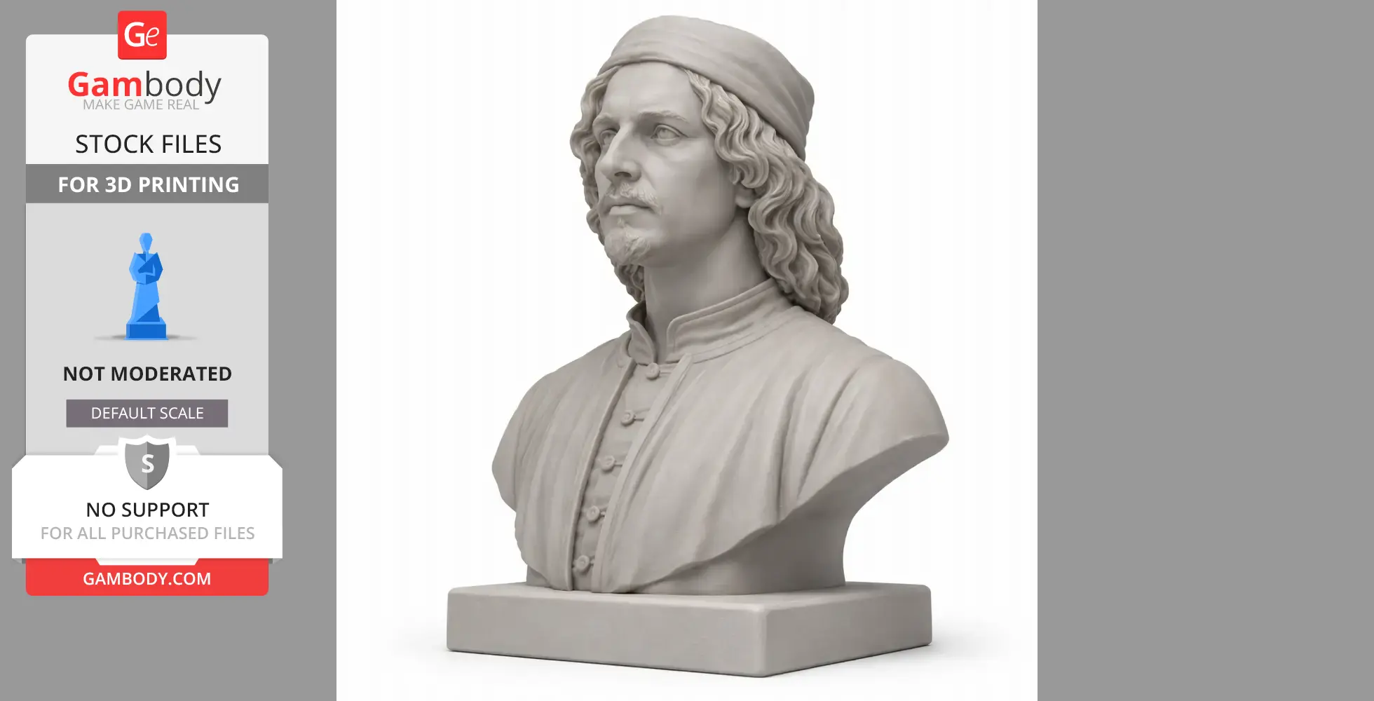 Sandro Botticelli Bust - Historical Warrior STL