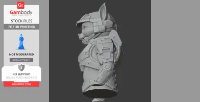 Tom Cat Master Chief Ring Figure - Mashup Figure STL