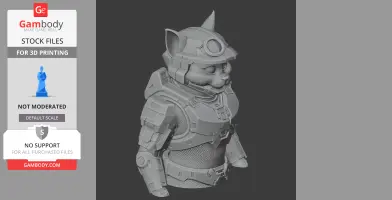 Tom Cat Master Chief Ring Figure - Mashup Figure STL