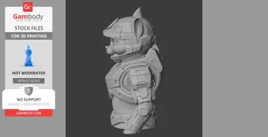 Tom Cat Master Chief Ring Figure - Mashup Figure STL