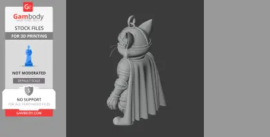 Tom Cat Medieval Knight Ring Figure - Mashup Figure STL