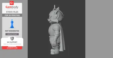Tom Cat Medieval Knight Ring Figure - Mashup Figure STL