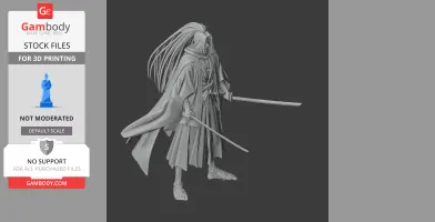 Sasaki Kojiro Samurai - Historical Warrior STL