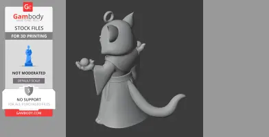 Tom Cat Necromancer Ring Figure - Mashup Figure STL