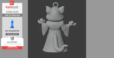 Tom Cat Necromancer Ring Figure - Mashup Figure STL