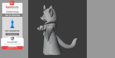 Tom Cat Necromancer Ring Figure - Mashup Figure STL