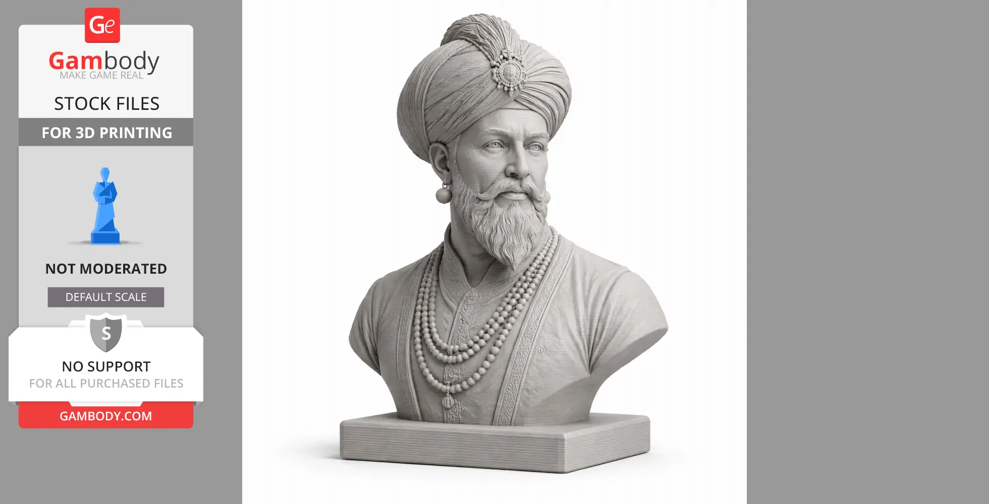 Shah Jahan Bust - Historical Warrior STL