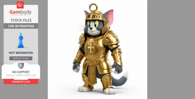 Tom Cat Paladin Ring Figure - Mashup Figure STL