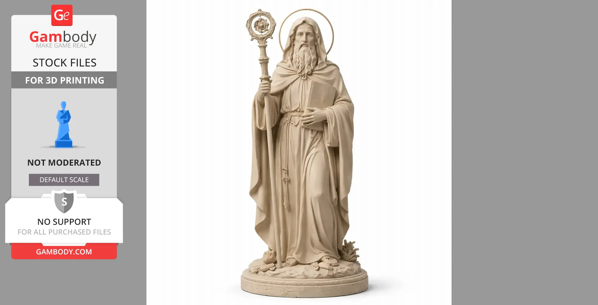 Saint Aaron of Aleth - Devotional Statue - STL 3D Print