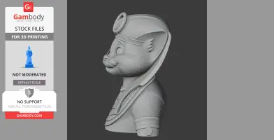Tom Cat Pharaoh Ring Figure - Mashup Figure STL