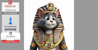 Tom Cat Pharaoh Ring Figure - Mashup Figure STL