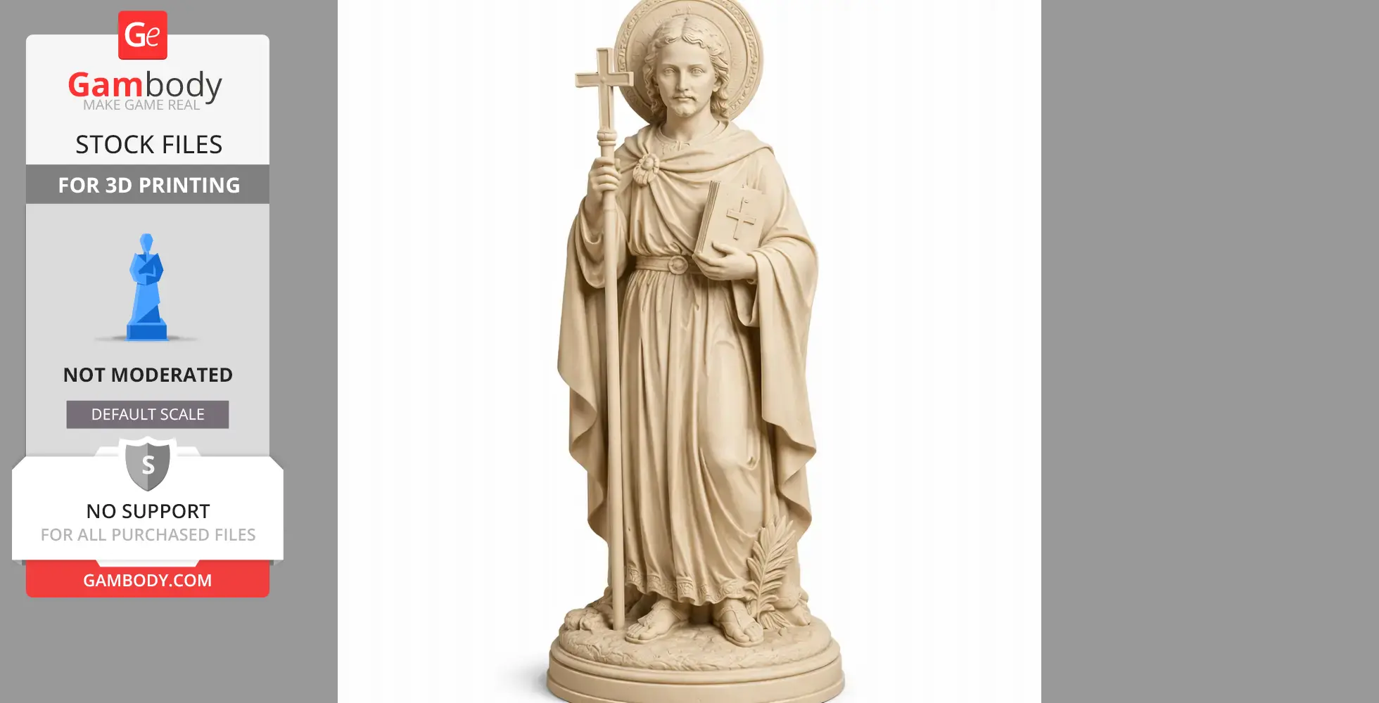 Saint Abadiu of Antinoe - Devotional Statue - STL 3D Print