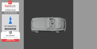 Top view of a 3D model of an Austin-Healey 3000 car, designed for 3D printing.