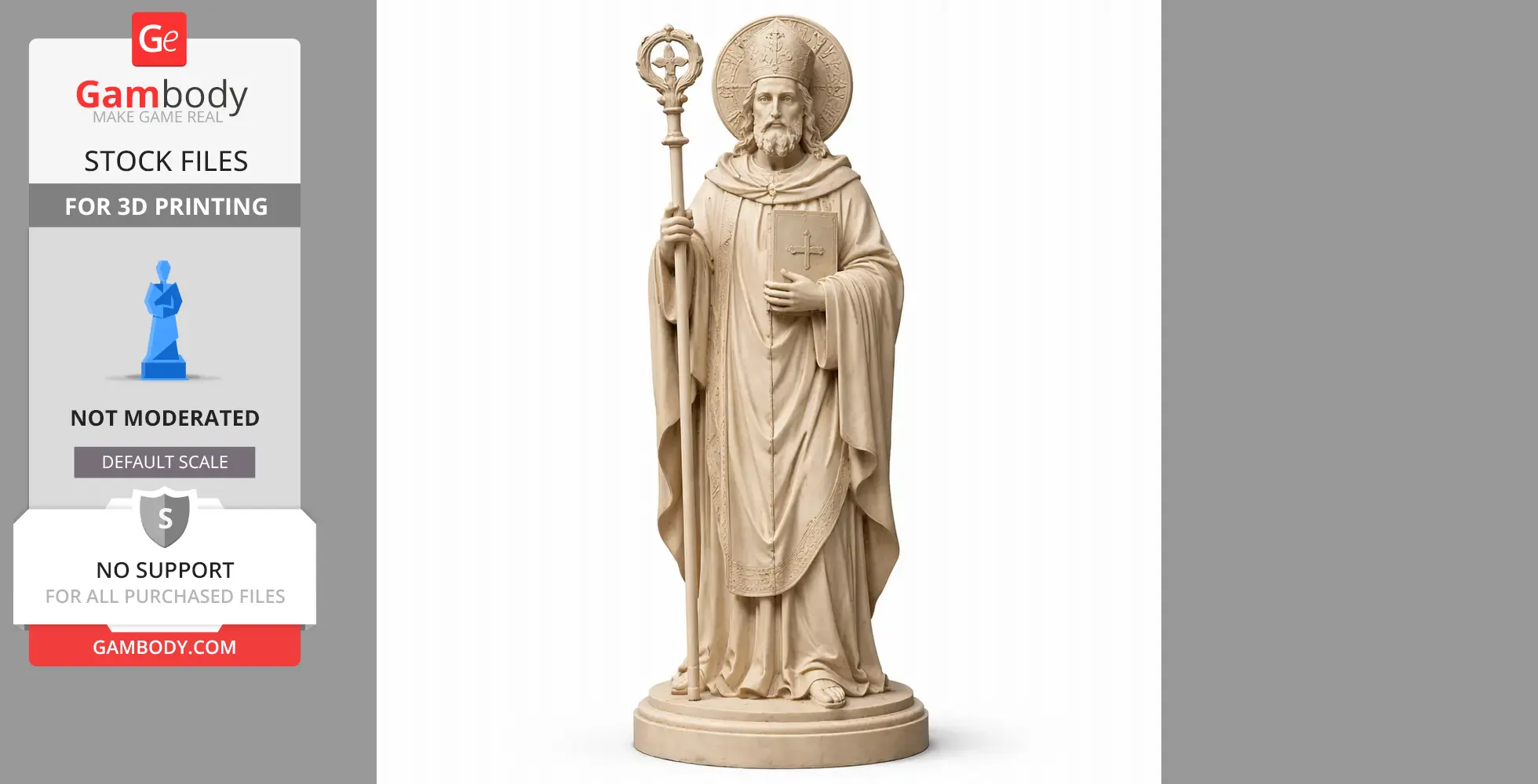 Saint Abbo of Fleury - Devotional Statue - STL 3D Print
