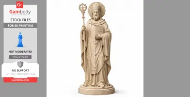 Saint Abbo of Fleury - Devotional Statue - STL 3D Print