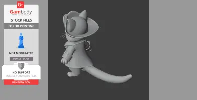 Tom Cat Pirate Ring Figure - Mashup Figure STL