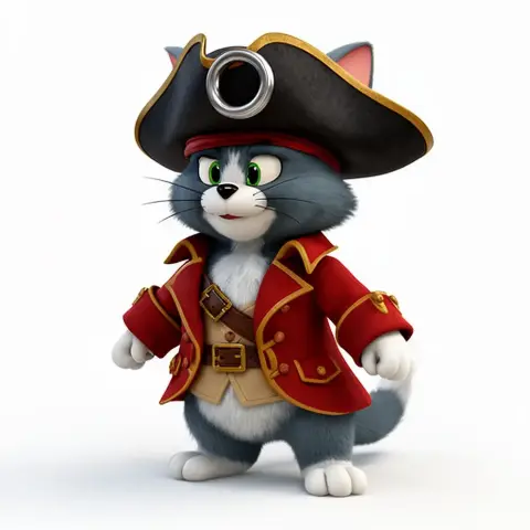 Tom Cat Pirate Ring Figure - Mashup Figure STL