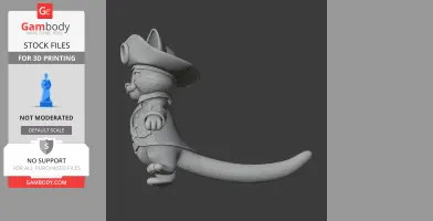 Tom Cat Pirate Ring Figure - Mashup Figure STL