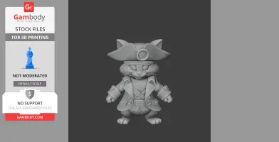 Tom Cat Pirate Ring Figure - Mashup Figure STL