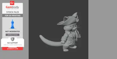 Tom Cat Pirate Ring Figure - Mashup Figure STL