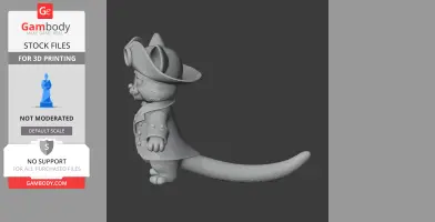 Tom Cat Pirate Ring Figure - Mashup Figure STL