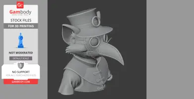 Tom Cat Plague Doctor Ring Figure - Mashup Figure STL