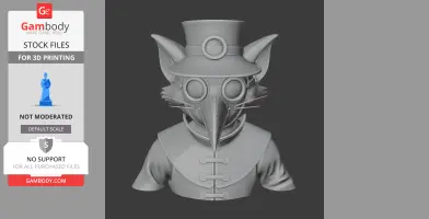 Tom Cat Plague Doctor Ring Figure - Mashup Figure STL