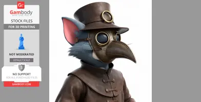 Tom Cat Plague Doctor Ring Figure - Mashup Figure STL
