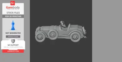 A vintage Austro-Daimler car 3D model for printing, featuring detailed wheels and exterior.