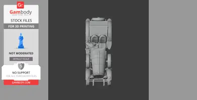 Top view of a detailed 3D model of a vintage Austro-Daimler car, designed for 3D printing.