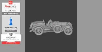3D model of a vintage Austro-Daimler car, detailed for 3D printing.