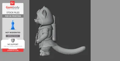 Tom Cat Robin Hood Ring Figure - Mashup Figure STL