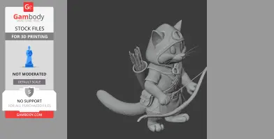 Tom Cat Robin Hood Ring Figure - Mashup Figure STL