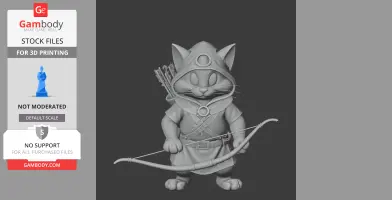 Tom Cat Robin Hood Ring Figure - Mashup Figure STL