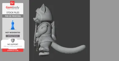 Tom Cat Robin Hood Ring Figure - Mashup Figure STL