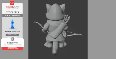 Tom Cat Robin Hood Ring Figure - Mashup Figure STL