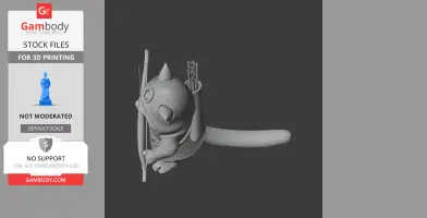Tom Cat Robin Hood Ring Figure - Mashup Figure STL