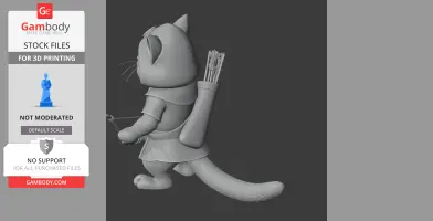 Tom Cat Robin Hood Ring Figure - Mashup Figure STL