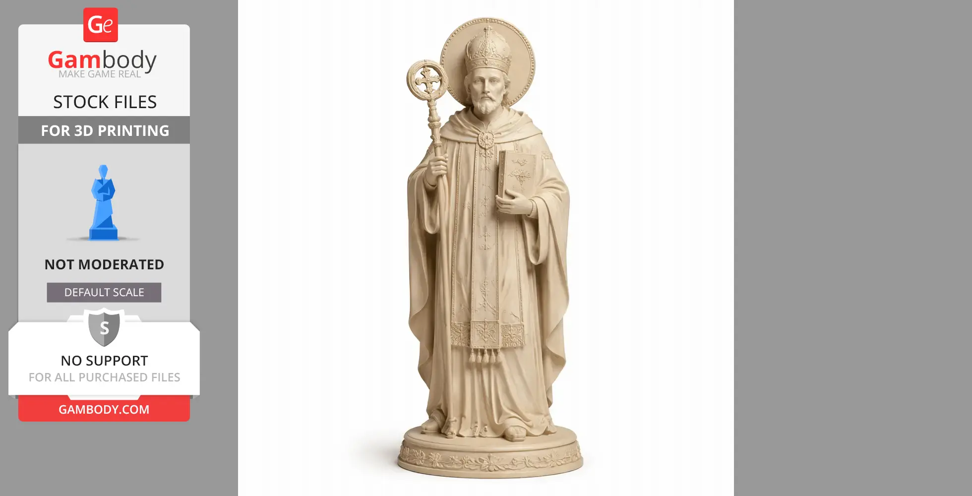 Saint Abel of Reims - Devotional Statue - STL 3D Print